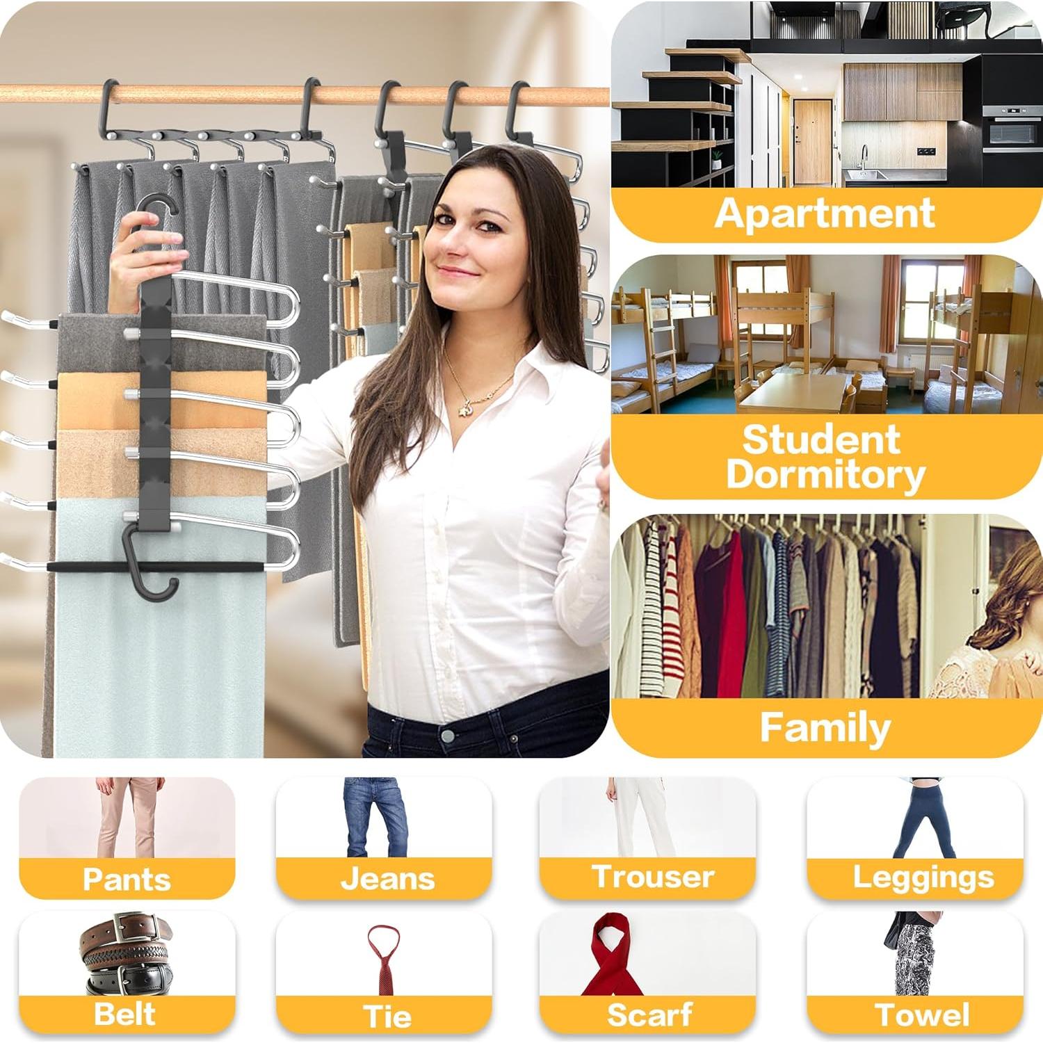 Perchas para Pantalones AUFETQ - 2 Piezas Antideslizantes