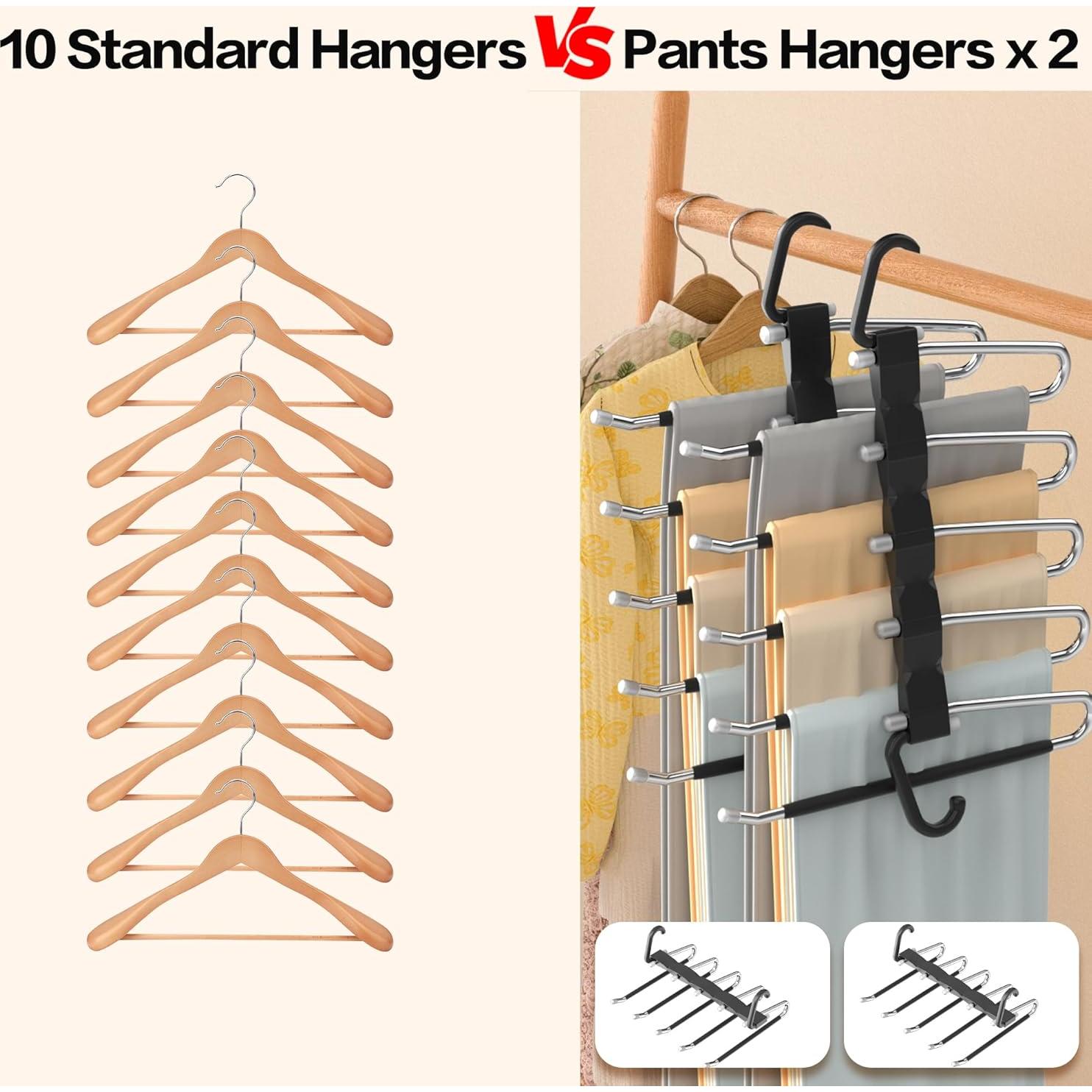 Perchas para Pantalones AUFETQ - 2 Piezas Antideslizantes