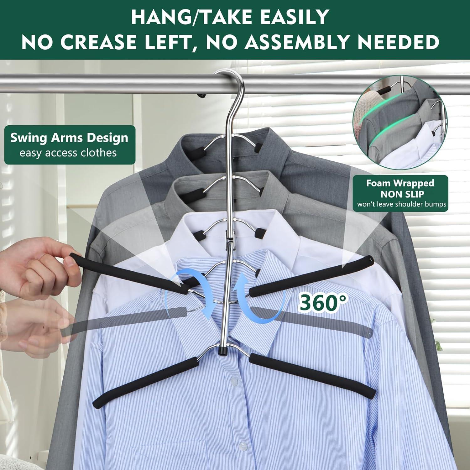 Perchas Ahorra Espacio DOIOWN 6 Niveles Antideslizantes 2 Pzas