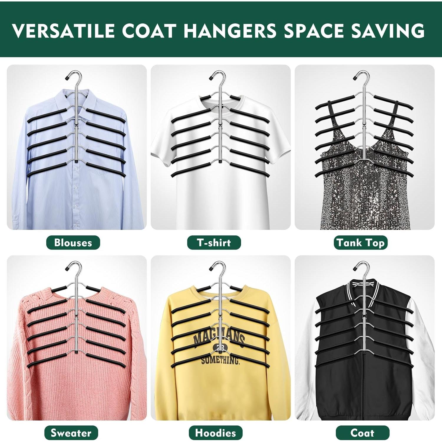 Perchas Ahorra Espacio DOIOWN 6 Niveles Antideslizantes 2 Pzas