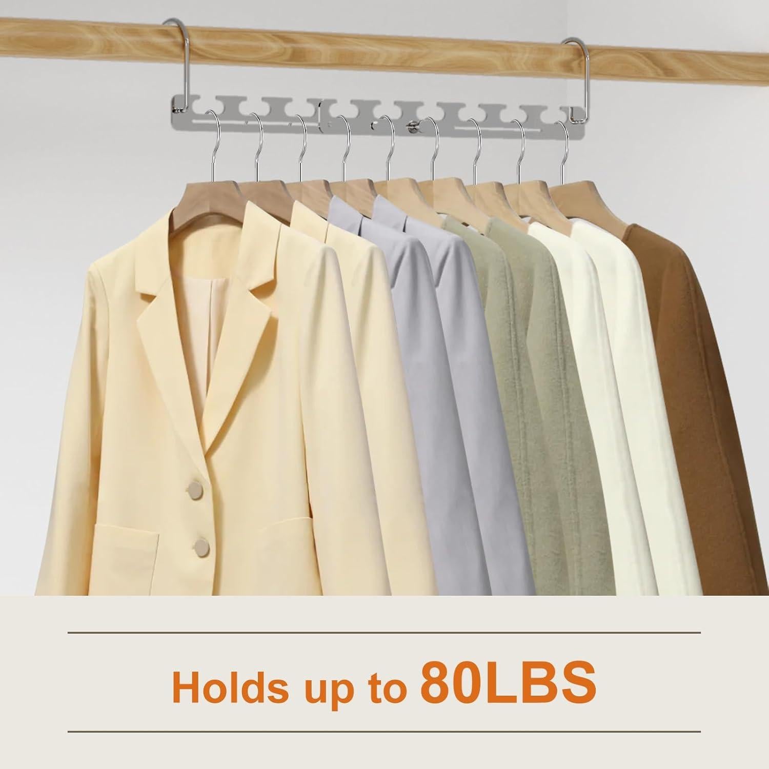 Perchas Telescópicas Sindax de Metal para Ropa - Paquete de 8