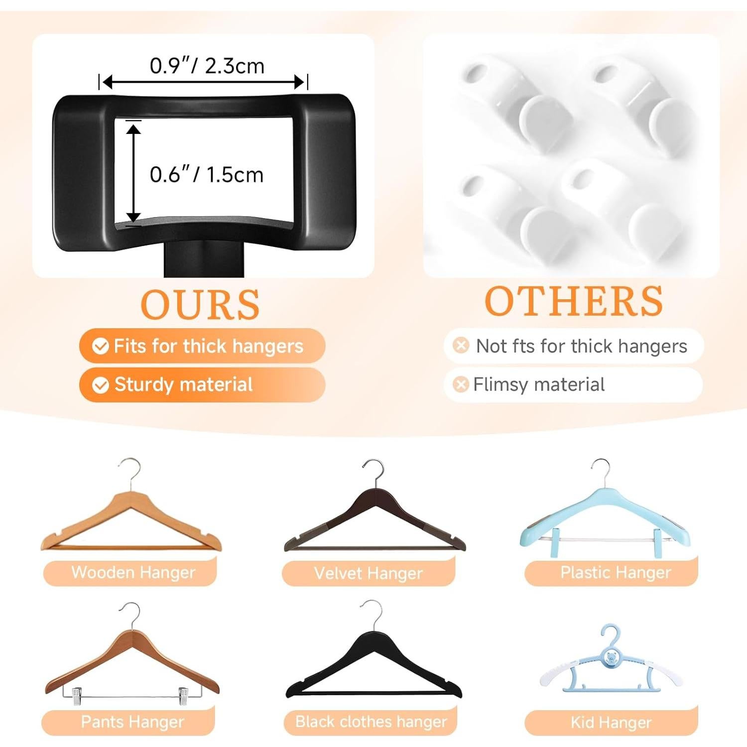 70 Ganchos Conectores Ahorra Espacio LIZMSIE Triangulares Negros