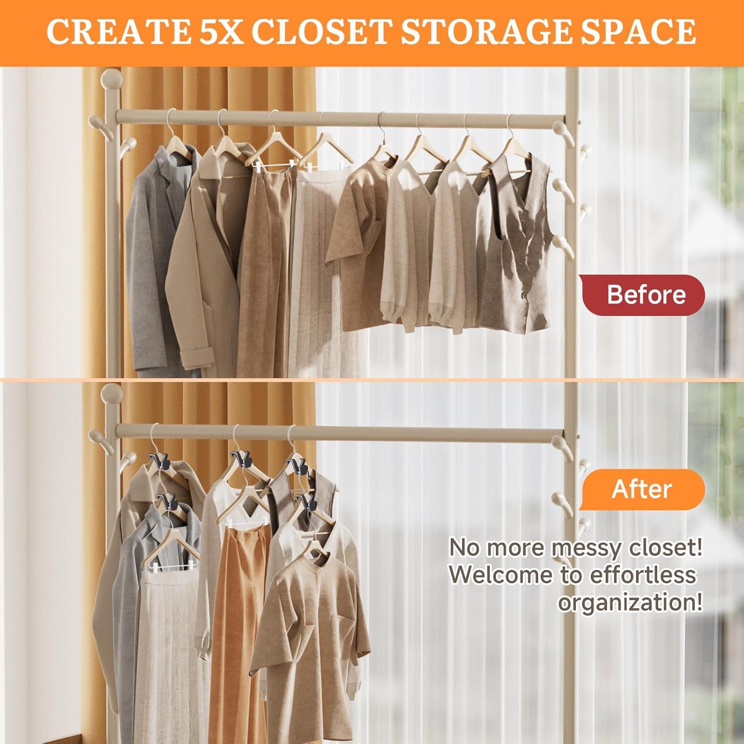 70 Ganchos Conectores Ahorra Espacio LIZMSIE Triangulares Negros