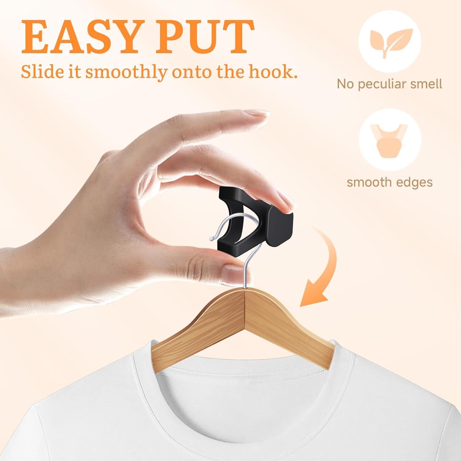 70 Ganchos Conectores Ahorra Espacio LIZMSIE Triangulares Negros