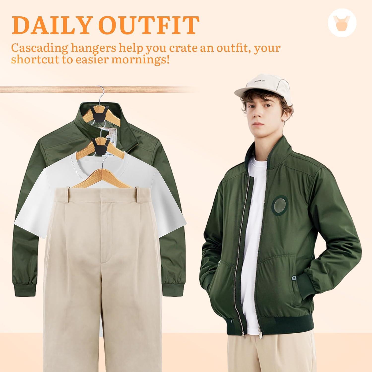 70 Ganchos Conectores Ahorra Espacio LIZMSIE Triangulares Negros