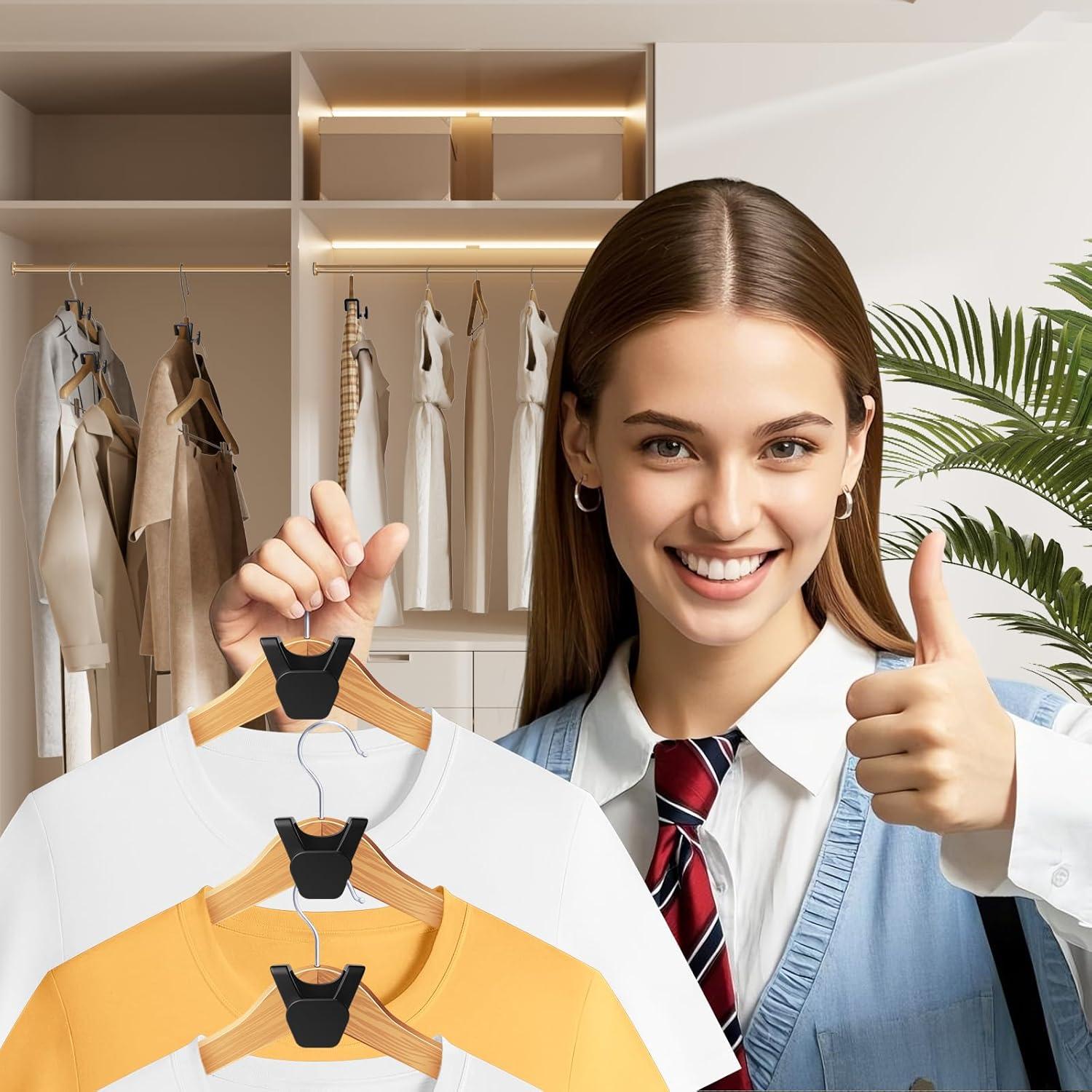 70 Ganchos Conectores Ahorra Espacio LIZMSIE Triangulares Negros