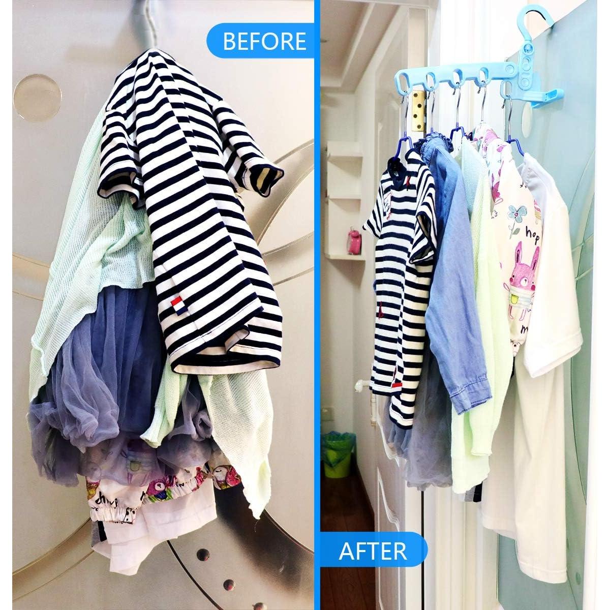 Perchas Multifuncionales Ezcoco de Plástico 30x18cm Azul