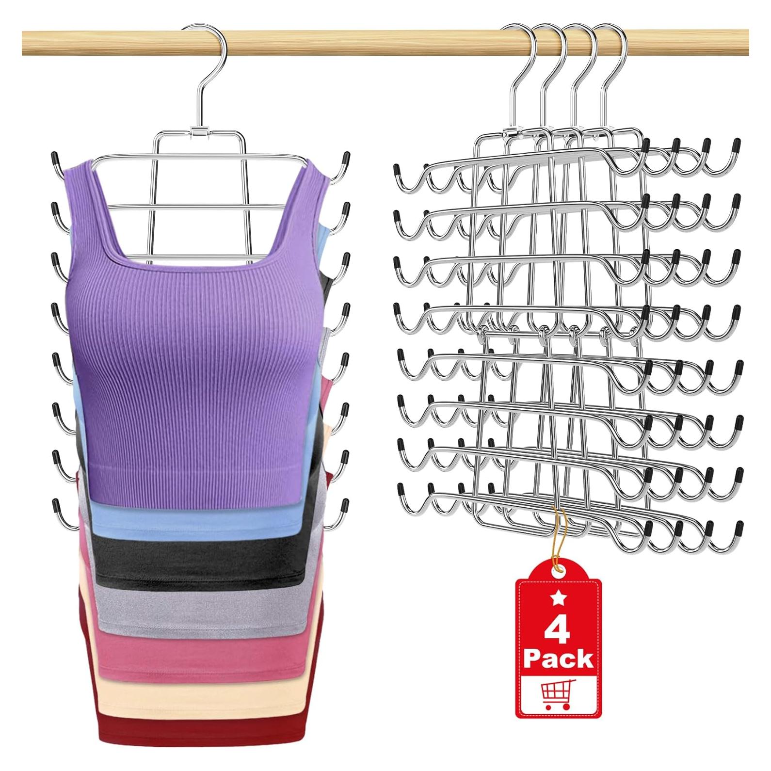 4 Perchas Plegables Besslly para Camisetas y Sujetadores Plata