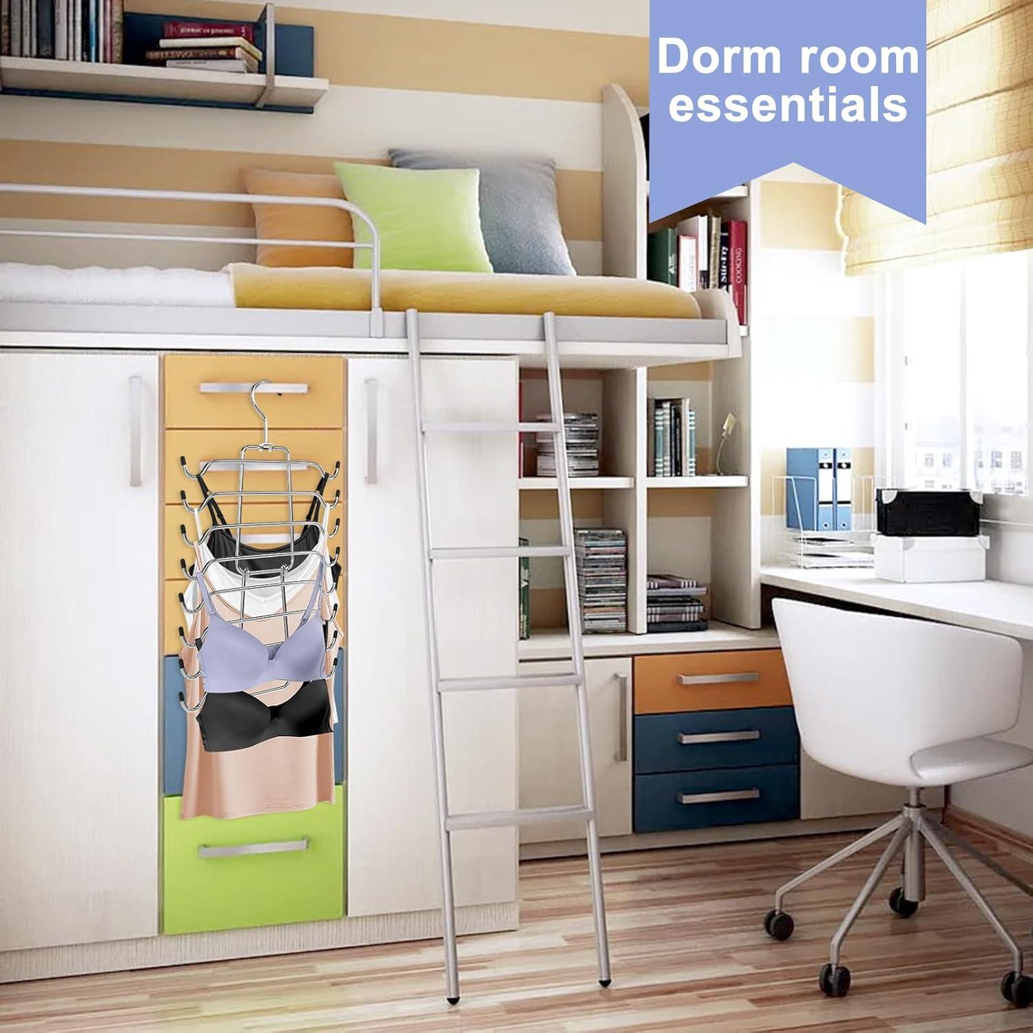 4 Perchas Plegables Besslly para Camisetas y Sujetadores Plata