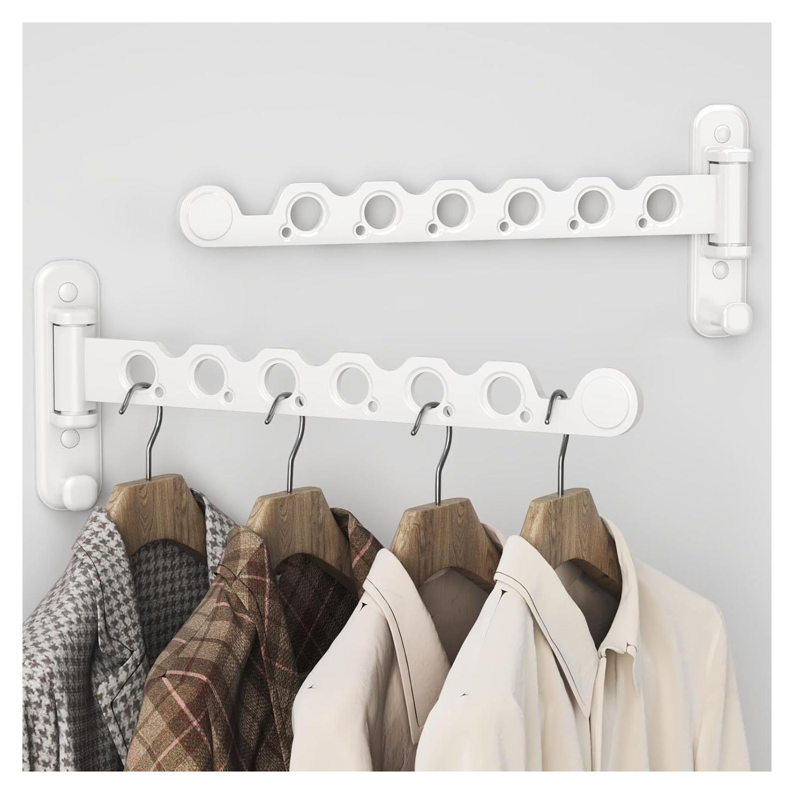 Soporte de Secado de Ropa Plegable Dancrul 6 Agujeros Blanco