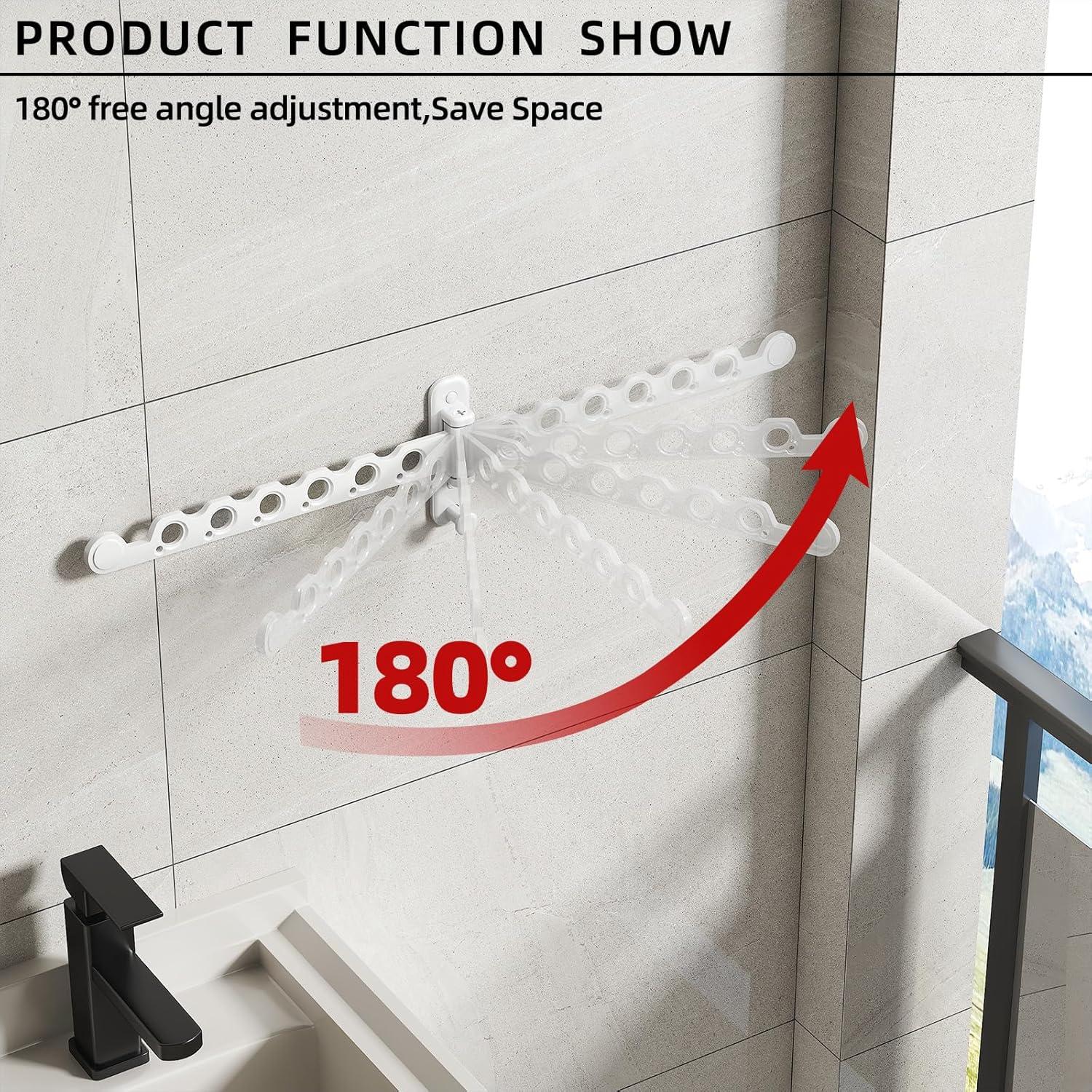 Soporte de Secado de Ropa Plegable Dancrul 6 Agujeros Blanco