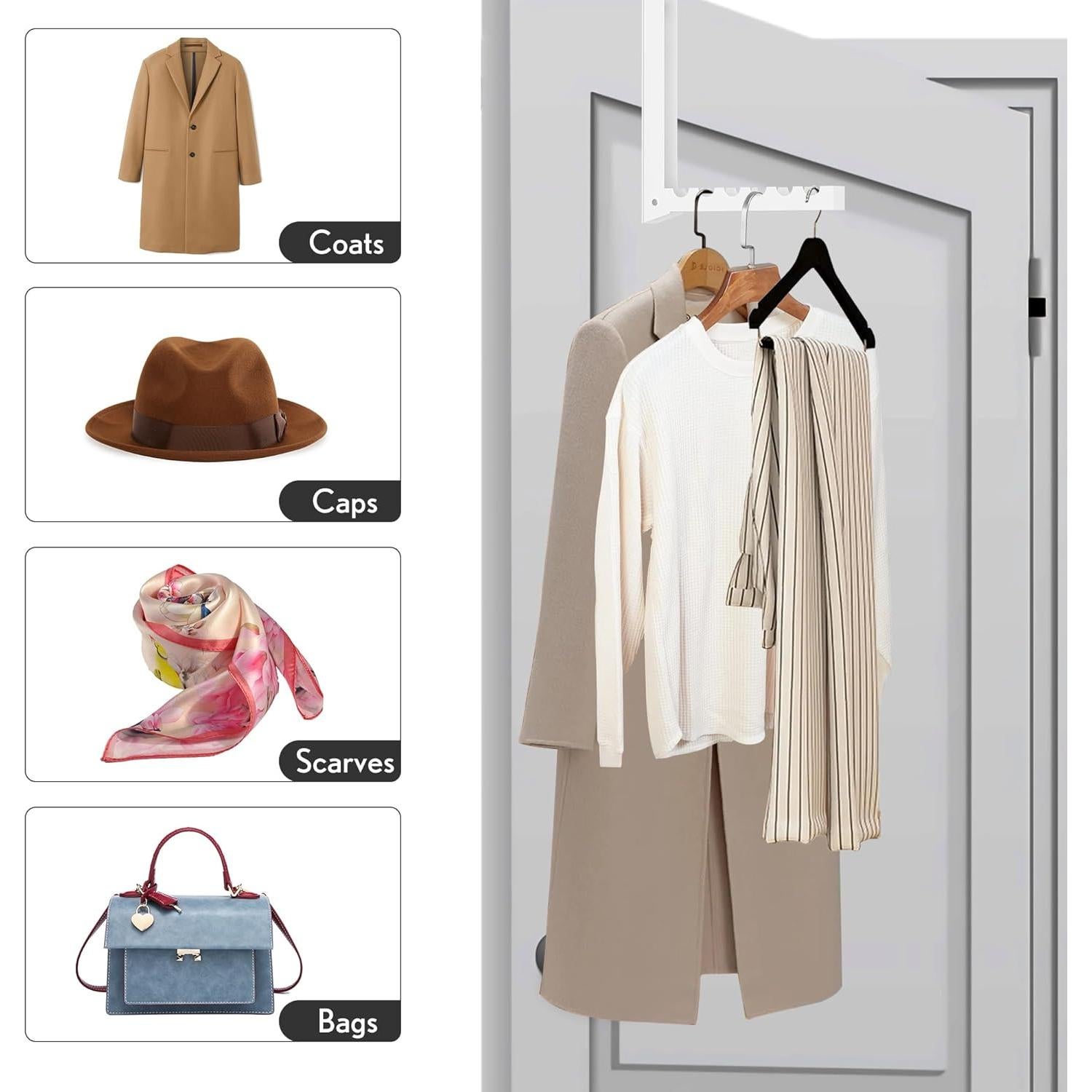 Ganchos de Puerta Inntop 2 Paquete Plegables Alta Resistencia