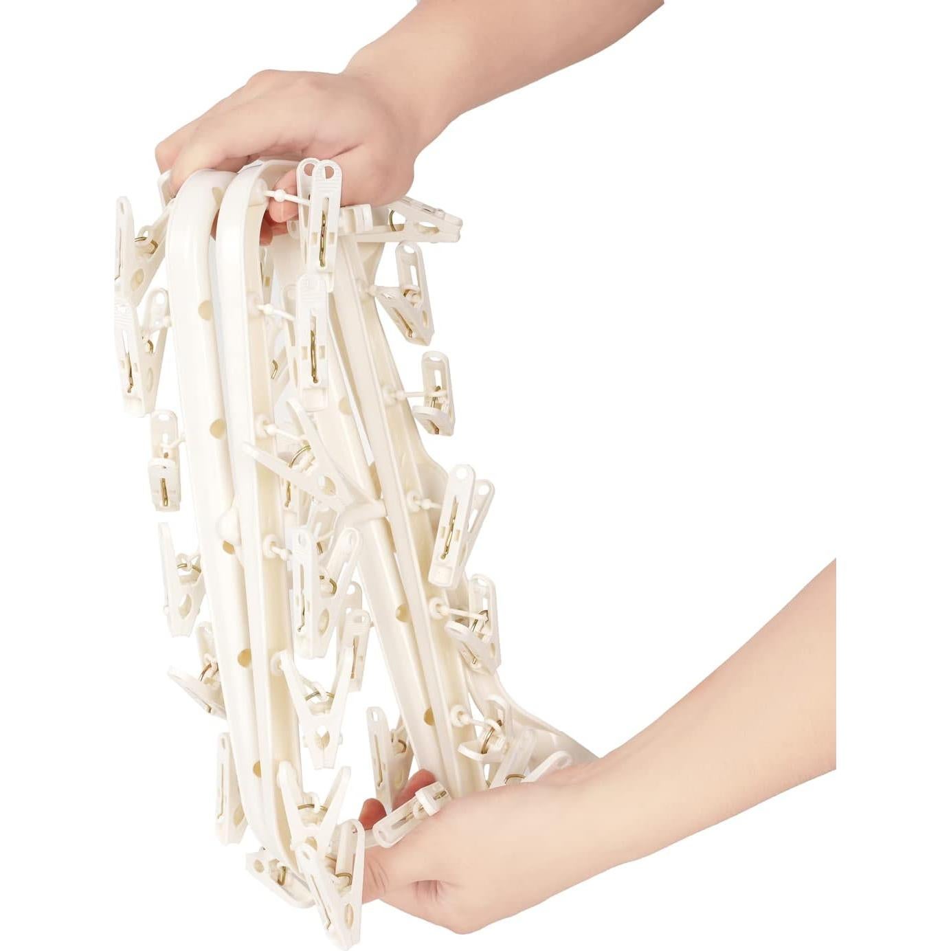 Perchero Plegable Foshine con 32 Clips para Secado Blanco