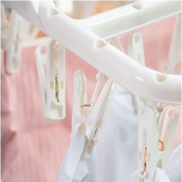 Perchero Plegable Foshine con 32 Clips para Secado Blanco