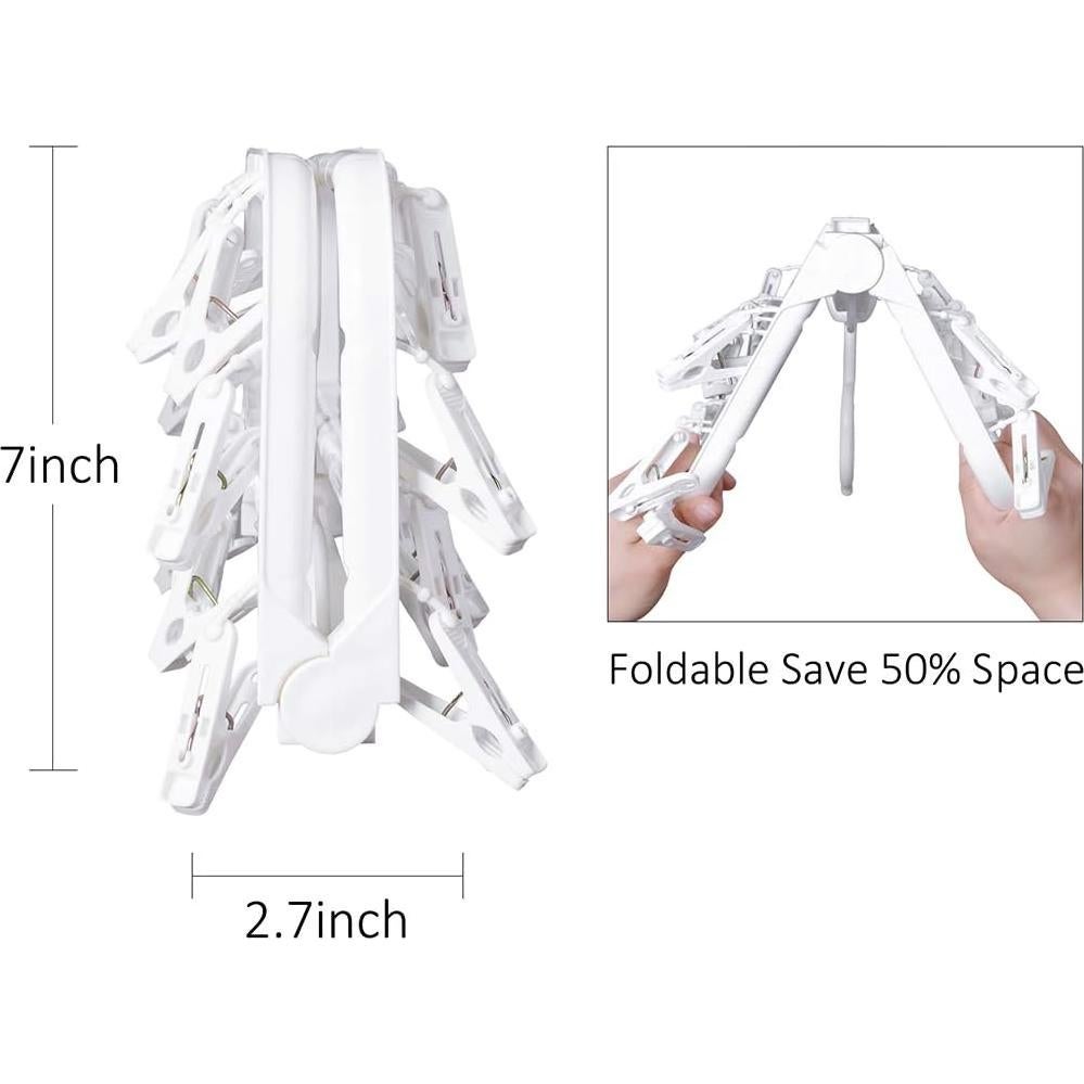 Percha Plegable Annaklin con 26 Clips para Secar Ropa Interior