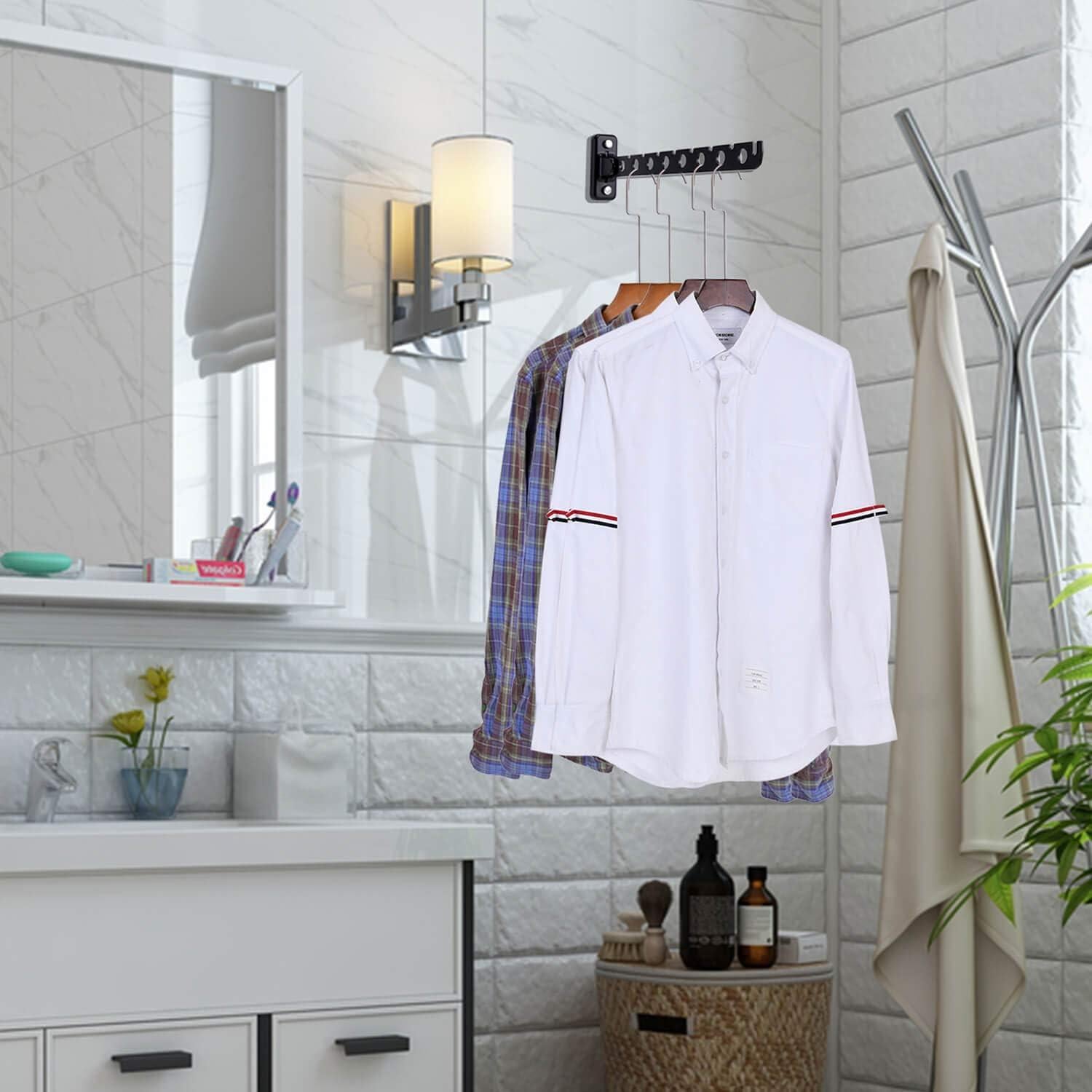 Perchero Plegable de Acero Inoxidable COTTAGE LIFE Negro 32.3x8.1 cm