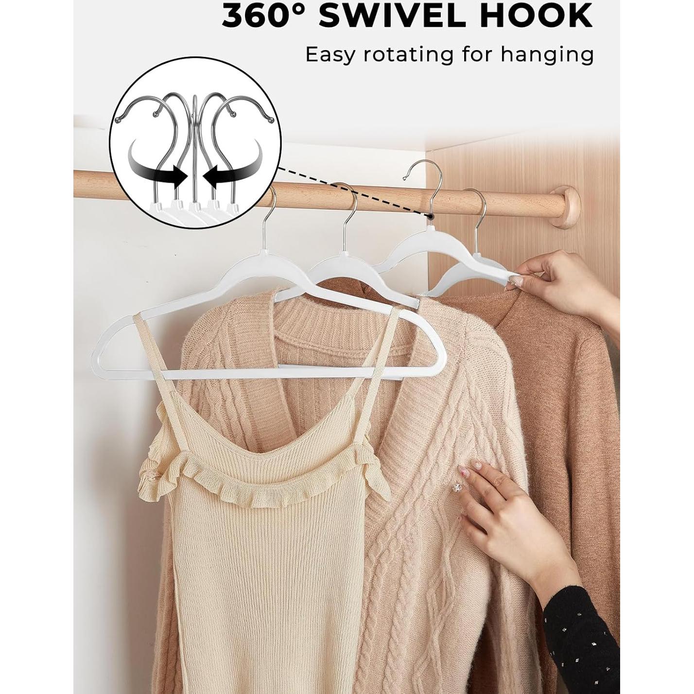 Perchas de Plástico SMARTOR 50 Unidades Resistentes Blancas