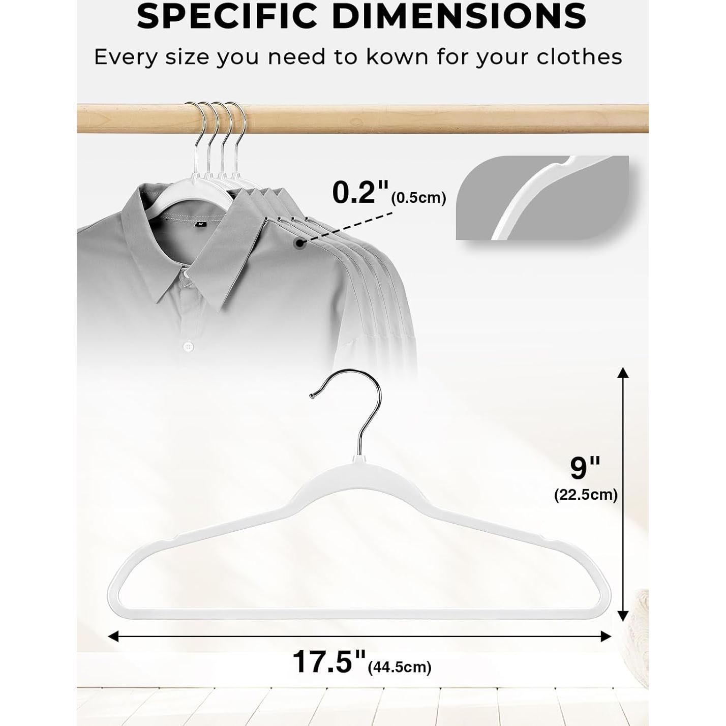 Perchas de Plástico SMARTOR 50 Unidades Resistentes Blancas