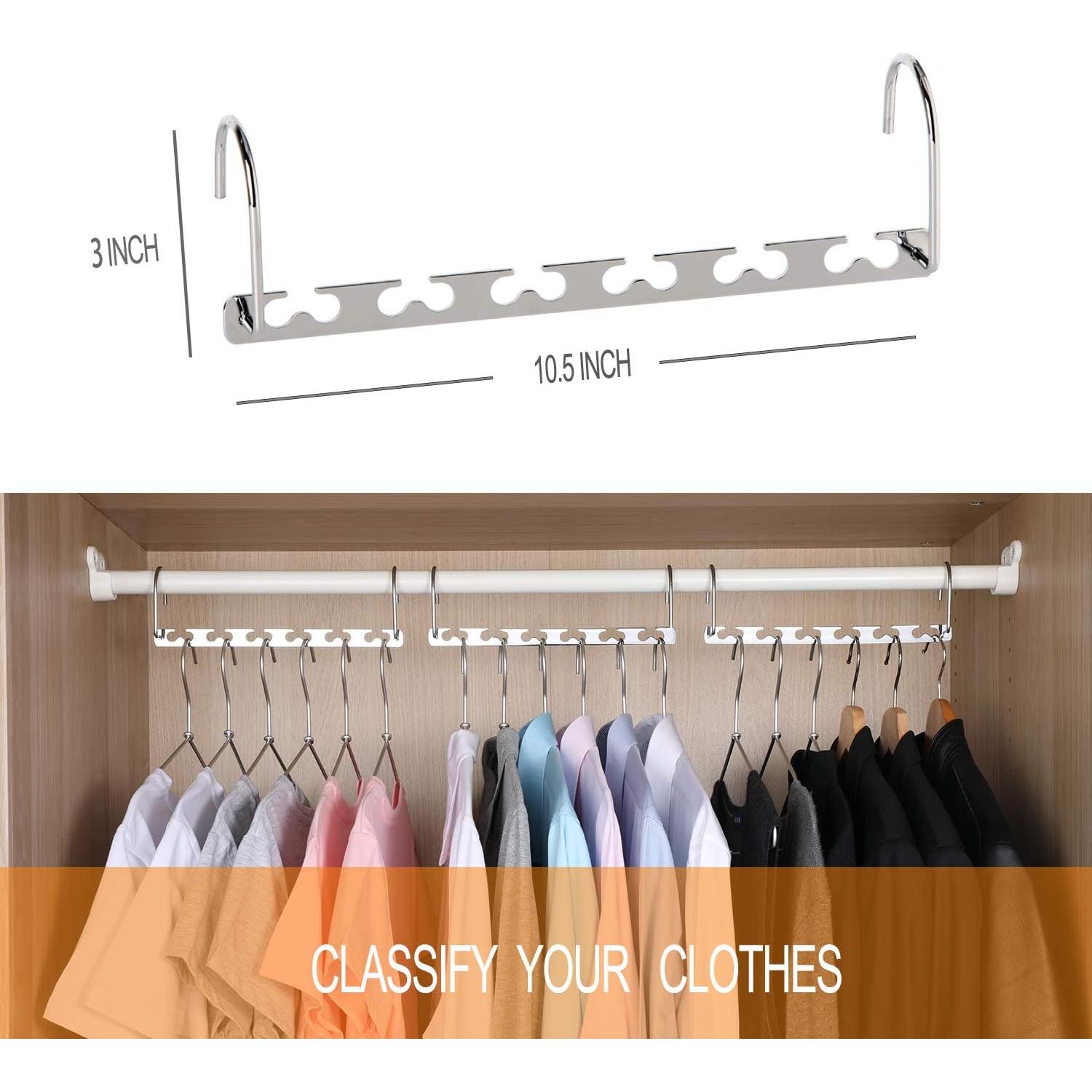 Perchas Ahorra Espacio GEFTOL de Metal - 4 Piezas