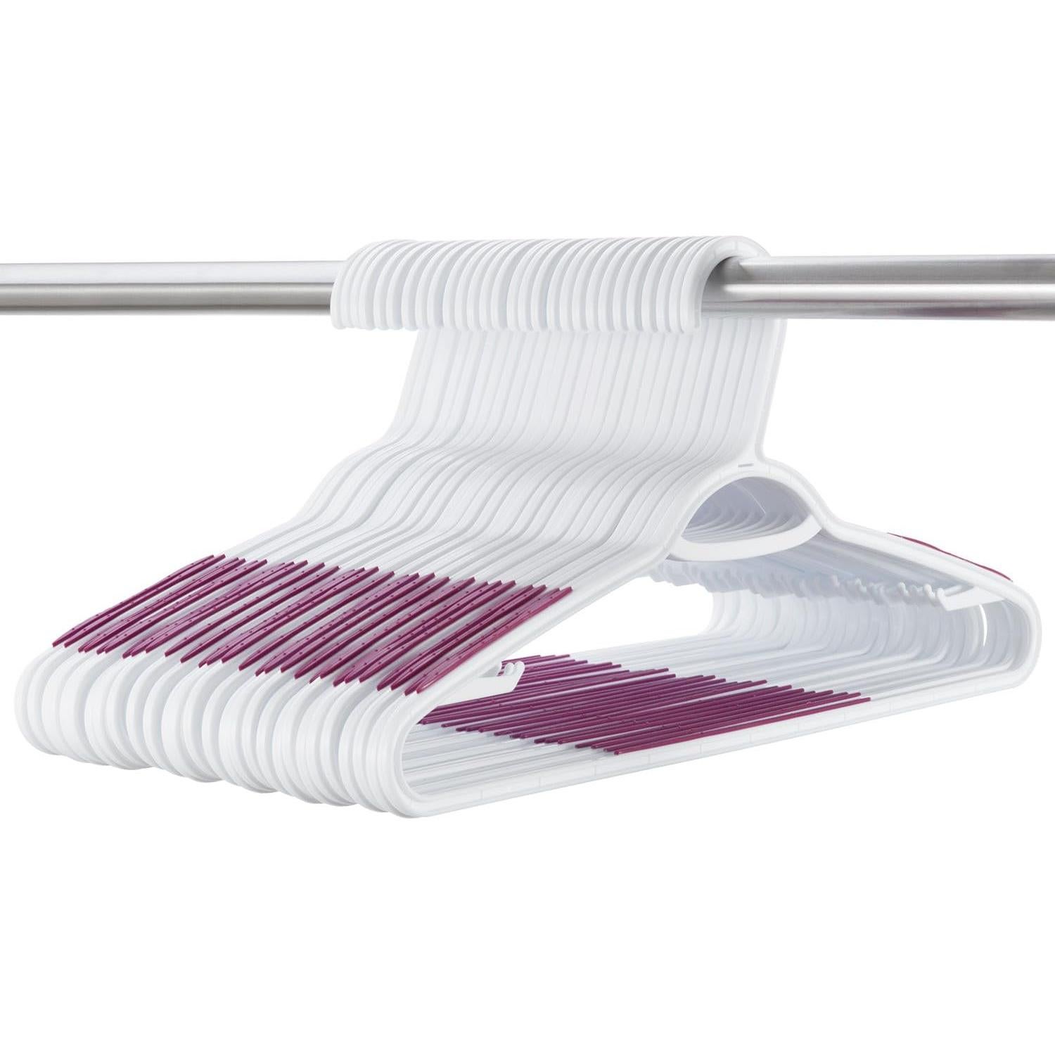 30 Perchas de Plástico Antideslizantes Ollieroo Morado 41.4 cm