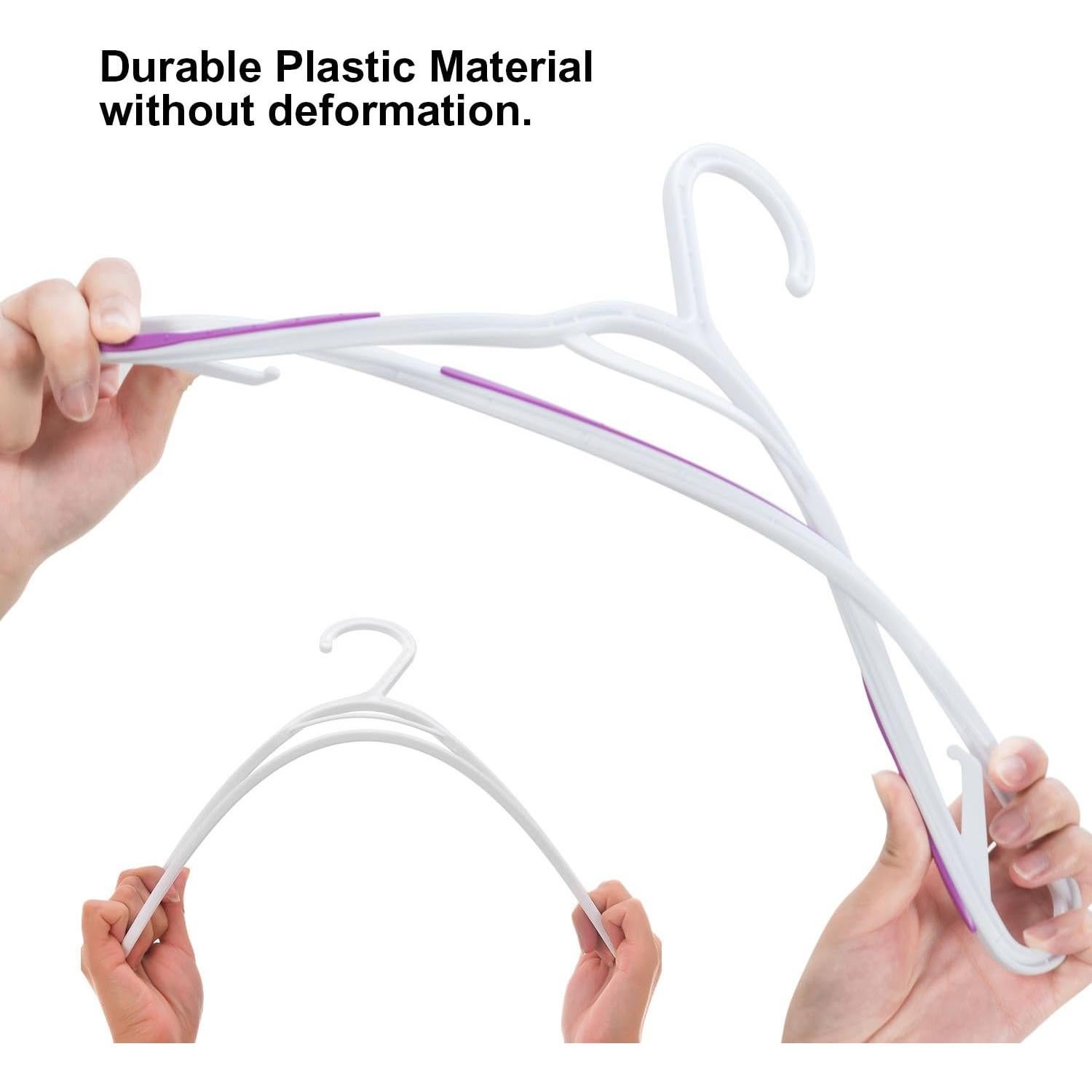 30 Perchas de Plástico Antideslizantes Ollieroo Morado 41.4 cm