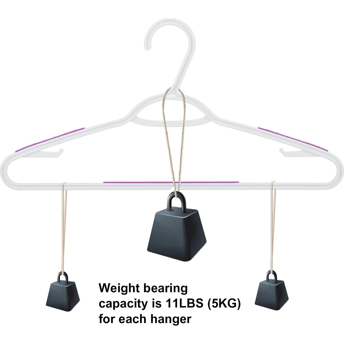 30 Perchas de Plástico Antideslizantes Ollieroo Morado 41.4 cm