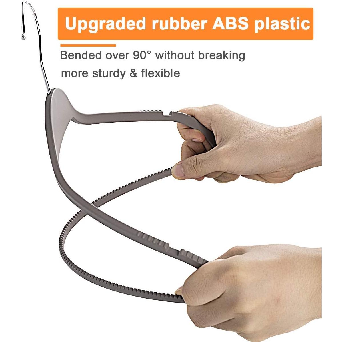 Perchas delgadas antideslizantes Elong Home gris 28 unidades