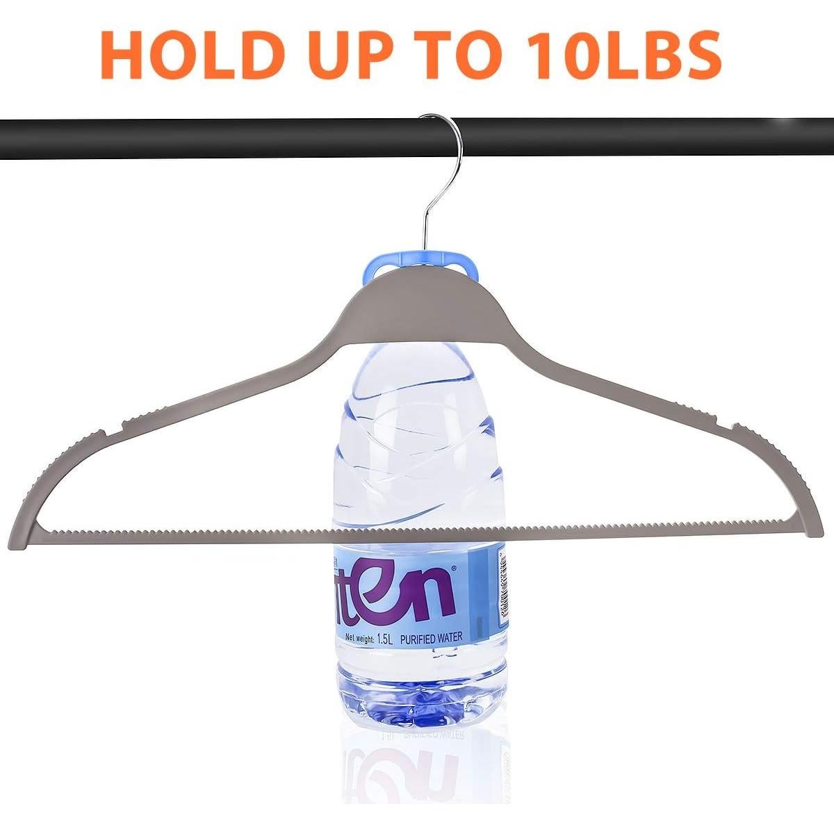 Perchas delgadas antideslizantes Elong Home gris 28 unidades