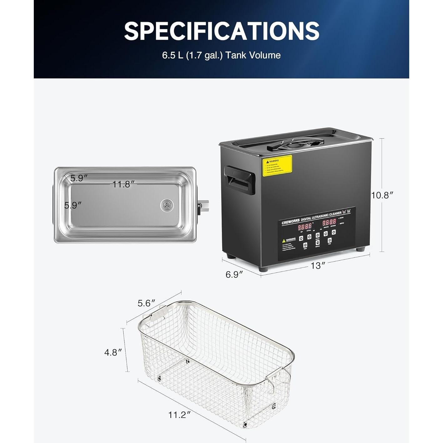 Máquina de Limpieza Ultrasónica 6L Creworks Digital 180W