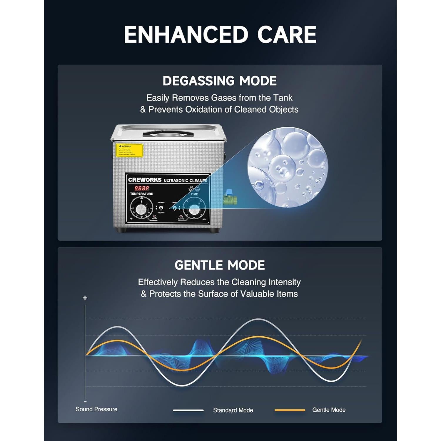 Limpia Ultrasonido CREWORKS 10L con Calentador y Temporizador