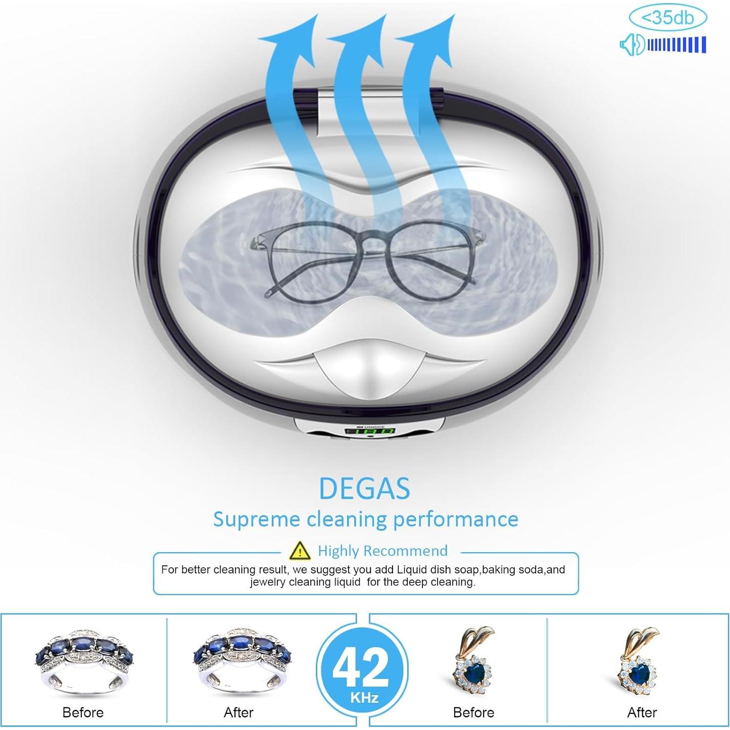 Limpiadora Ultrasónica Ukoke 3800S 600ml Plata con Temporizador