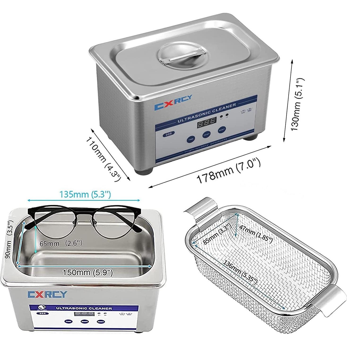 Limpiador Ultrasónico CXRCY 0.8L para Joyería y Gafas