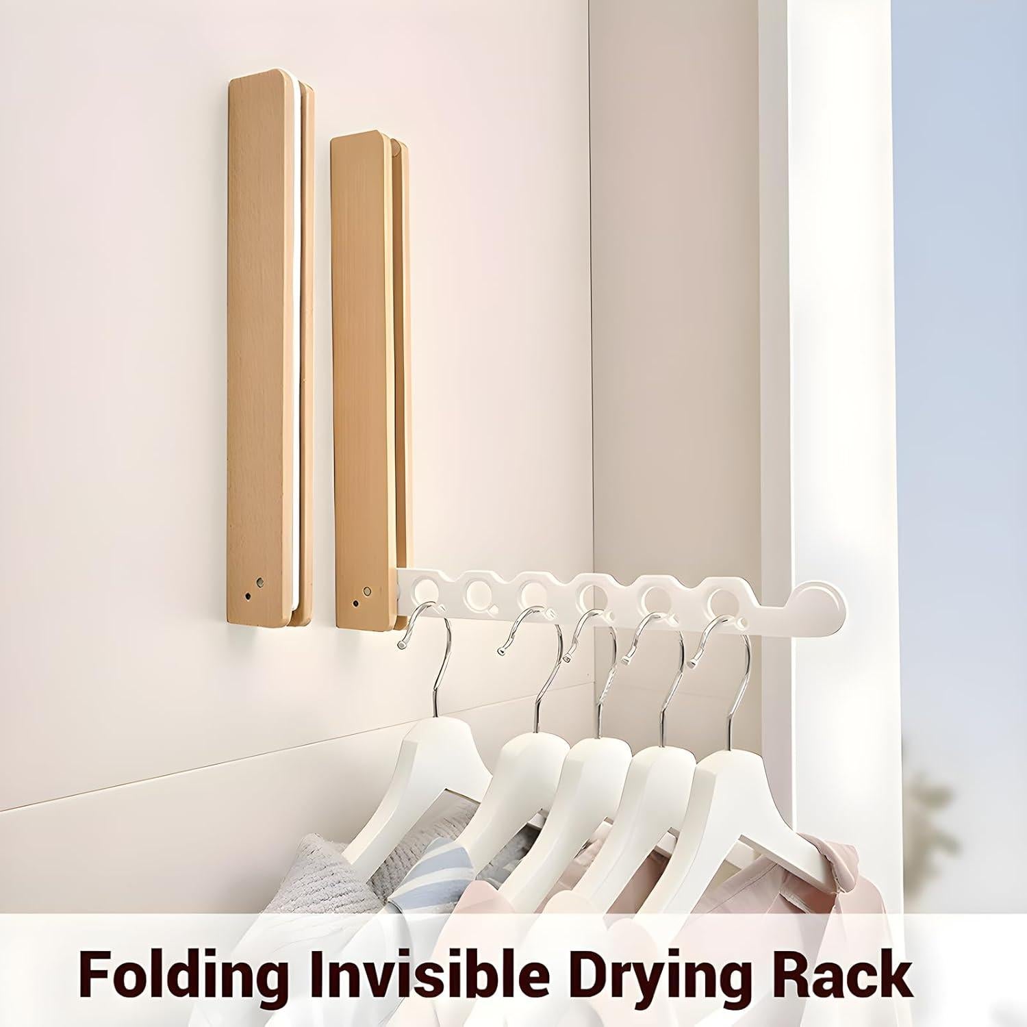 Perchero Plegable FULANCCY de Madera de Haya Blanca 32x31cm