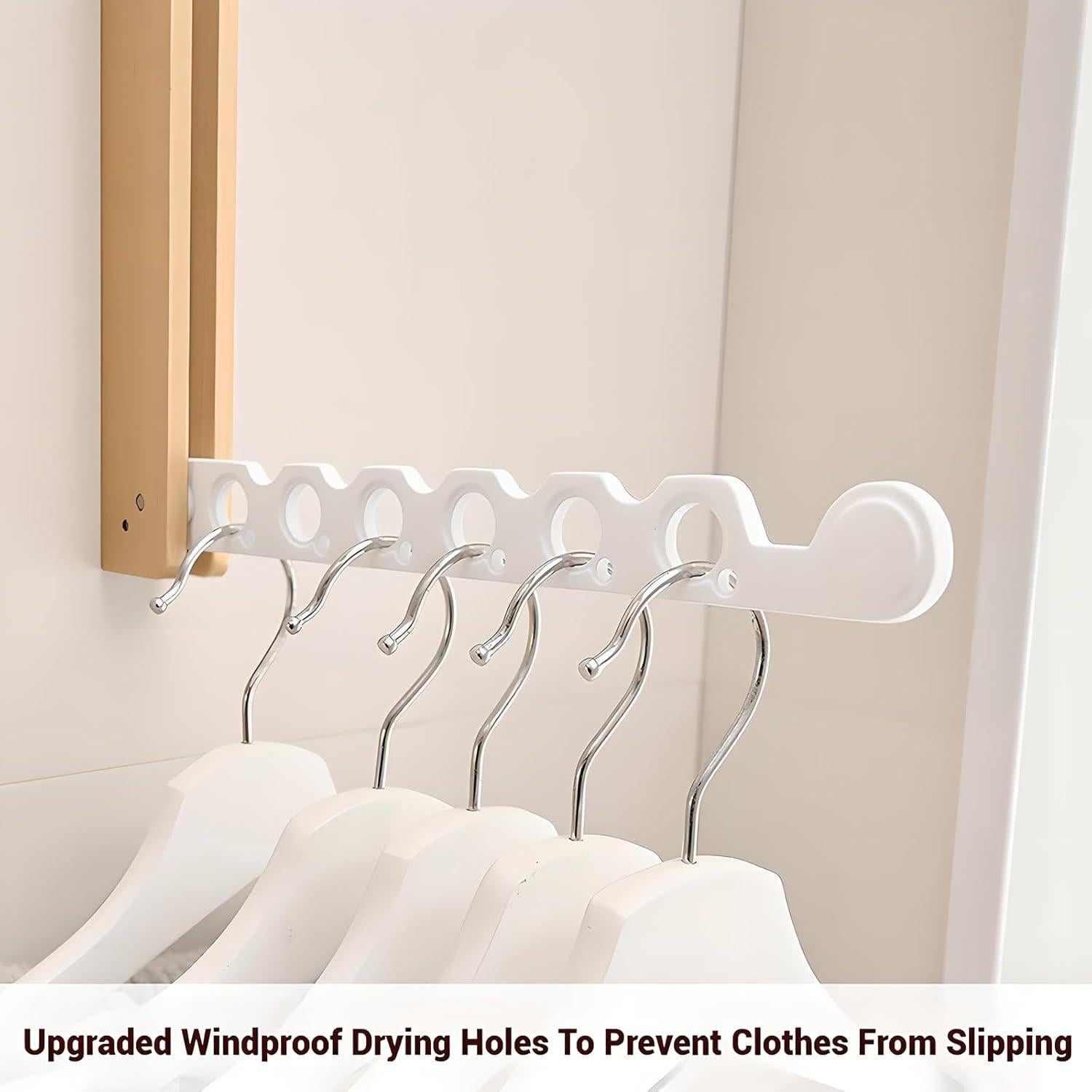 Perchero Plegable FULANCCY de Madera de Haya Blanca 32x31cm