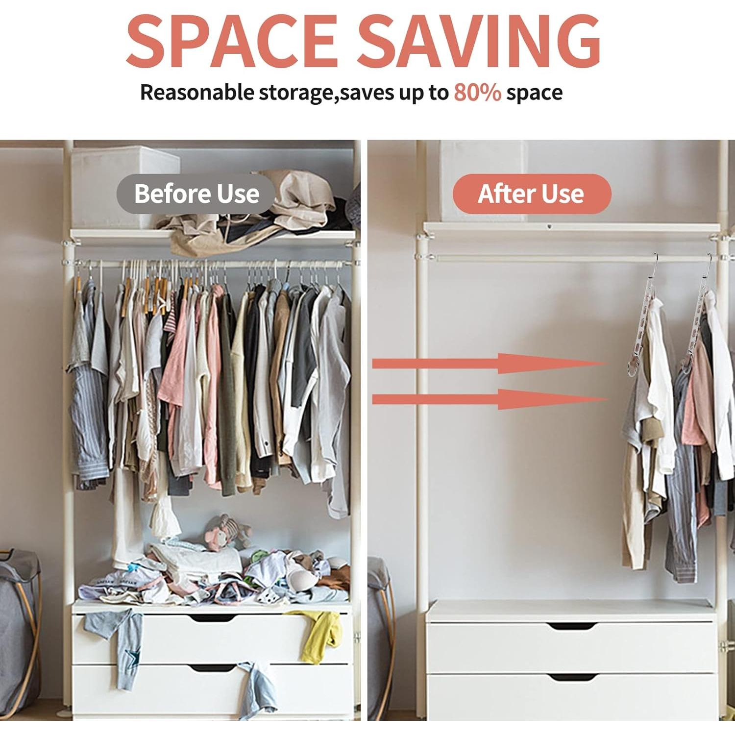 Perchas Ahorradoras de Espacio TREES & BREEZE, Paquete de 10