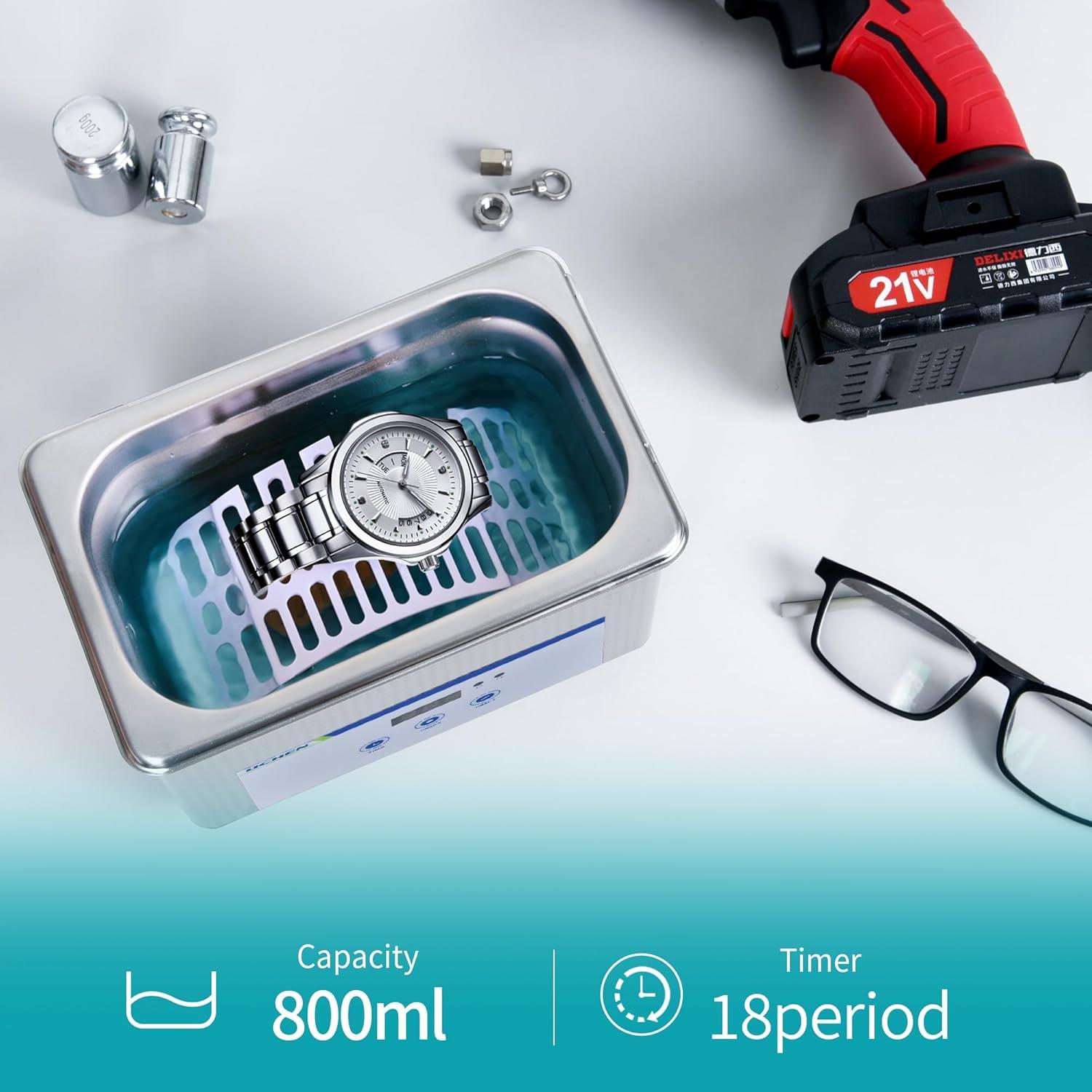 Limpiador Ultrasónico LICHEN 0.8L con Temporizador Digital