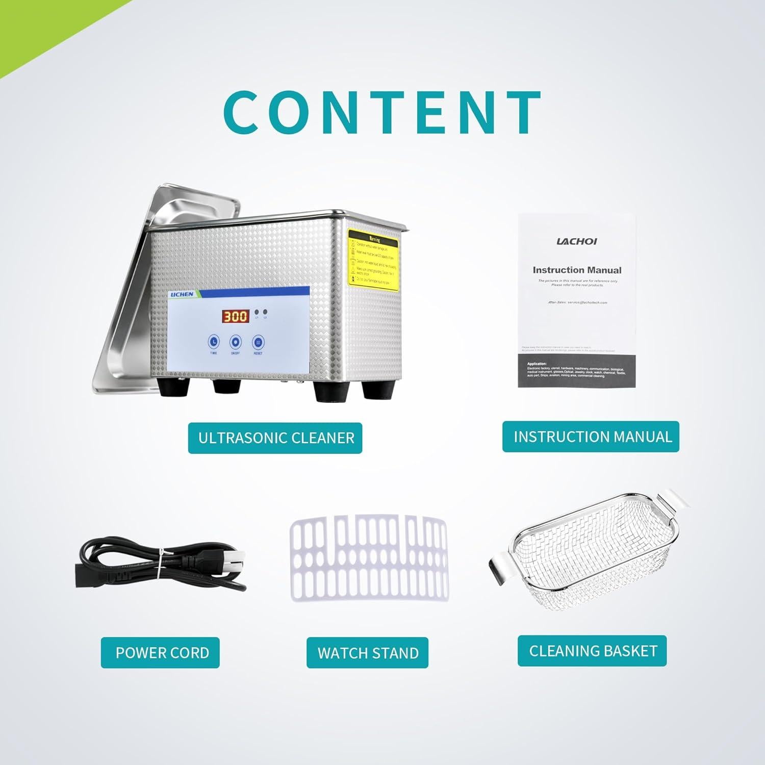 Limpiador Ultrasónico LICHEN 0.8L con Temporizador Digital