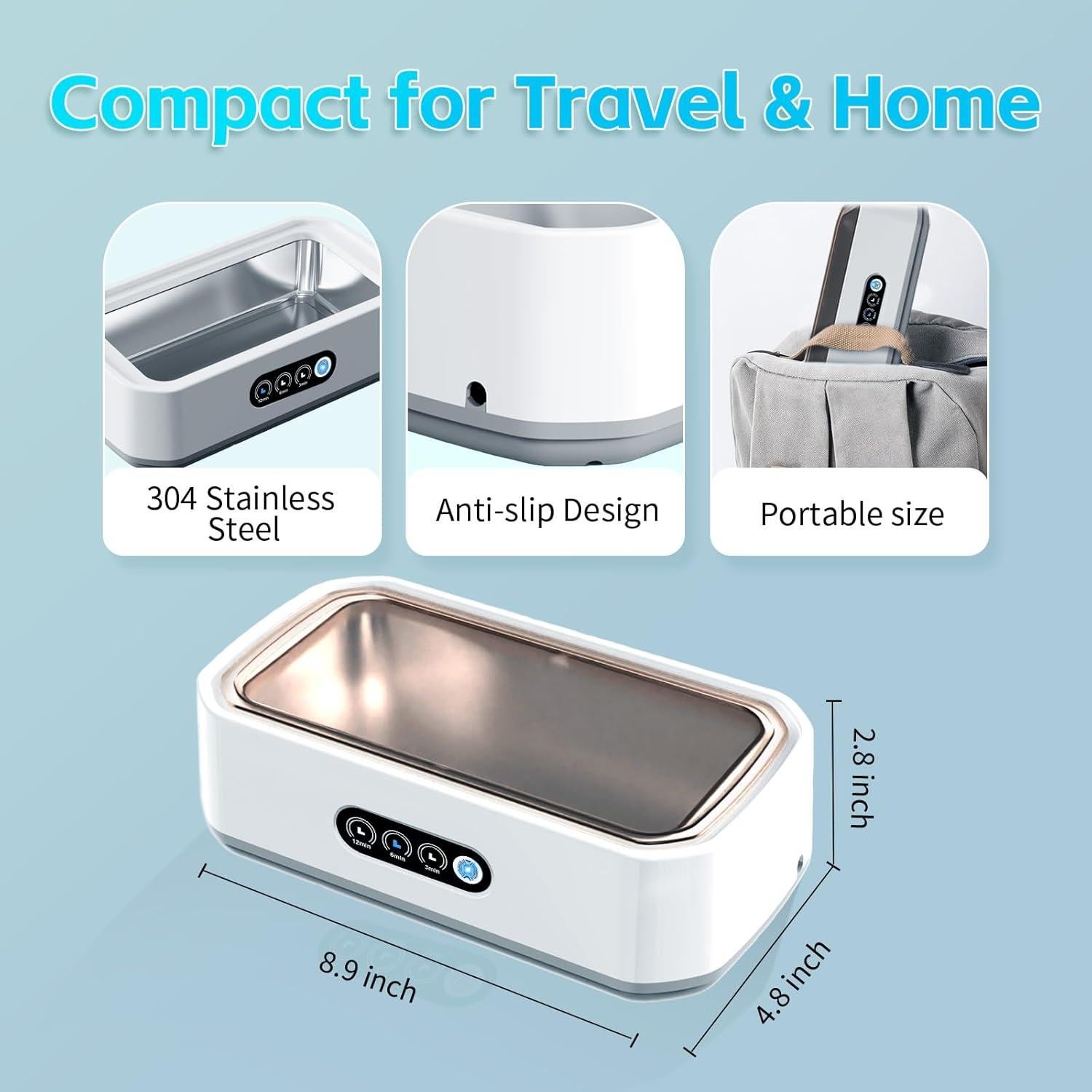 Limpiador Ultrasónico de Joyas SHLNL 650ml 50kHz 3 Modos