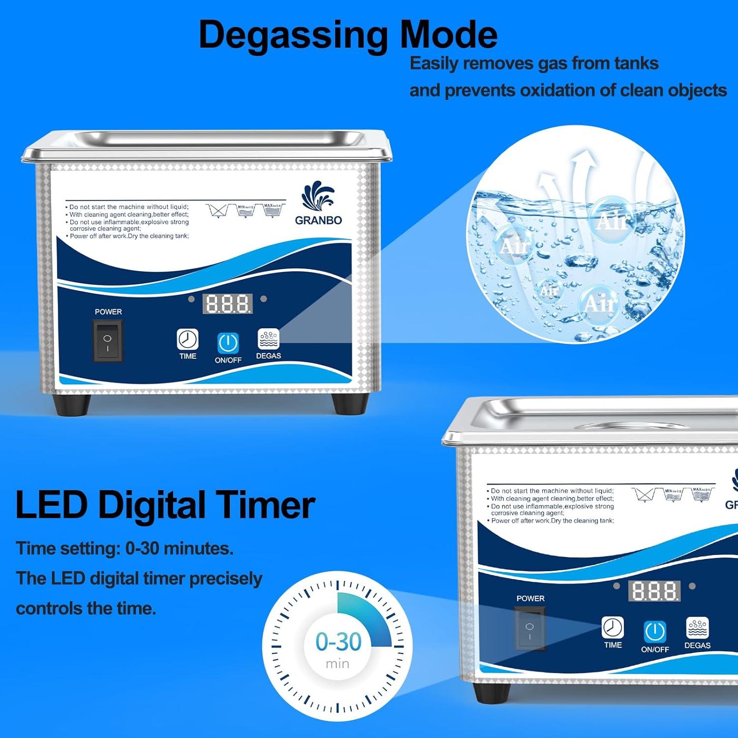 Limpiador Ultrasónico Digital GRANBO 1.3L para Joyería