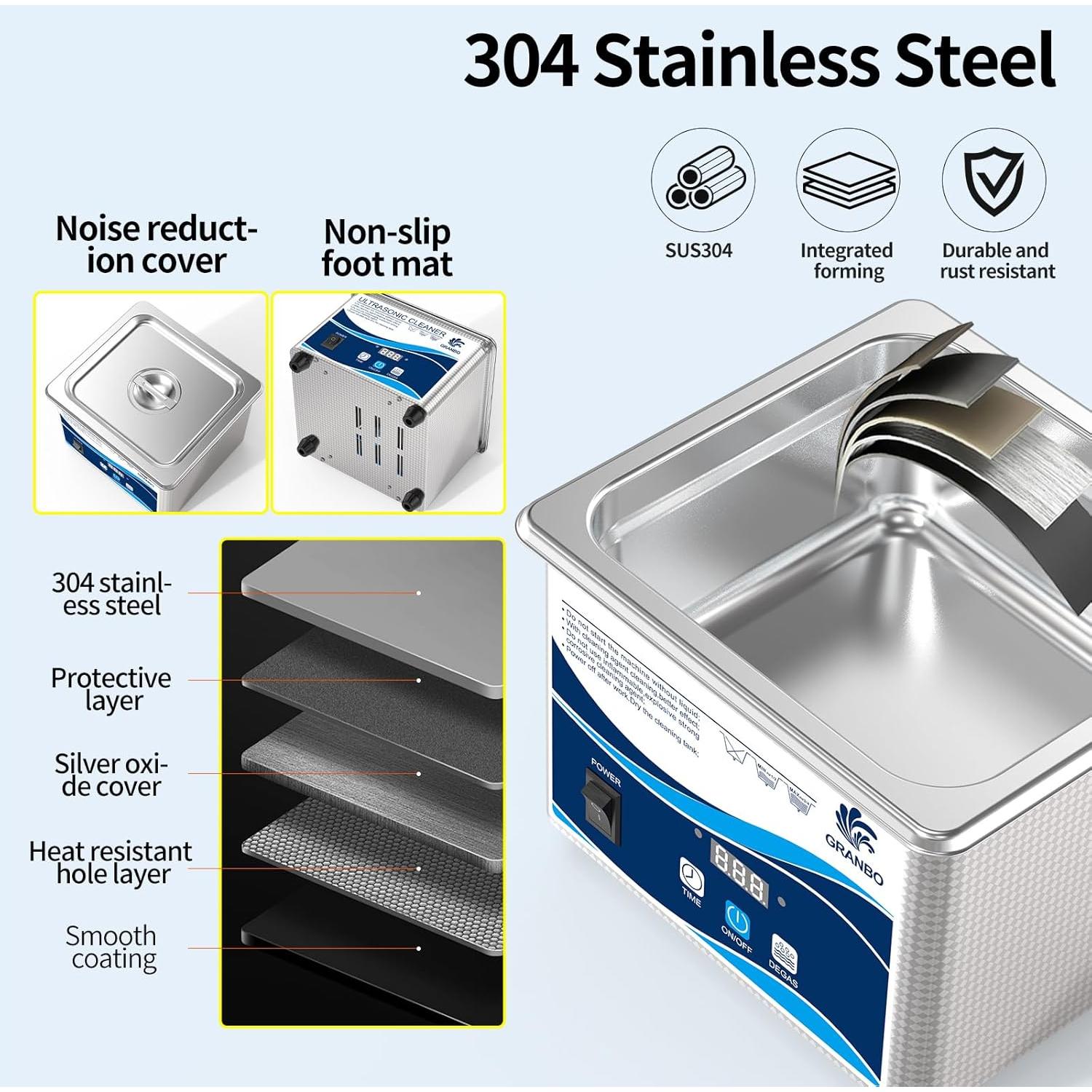 Limpiador Ultrasónico Digital GRANBO 1.3L para Joyería