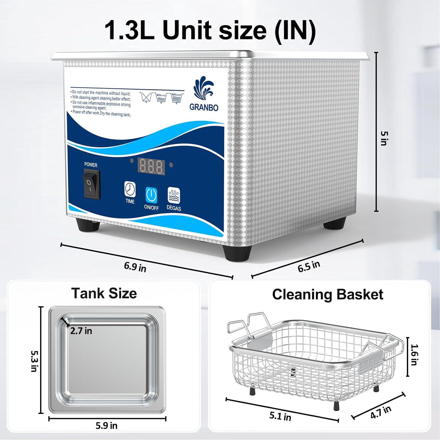 Limpiador Ultrasónico Digital GRANBO 1.3L para Joyería