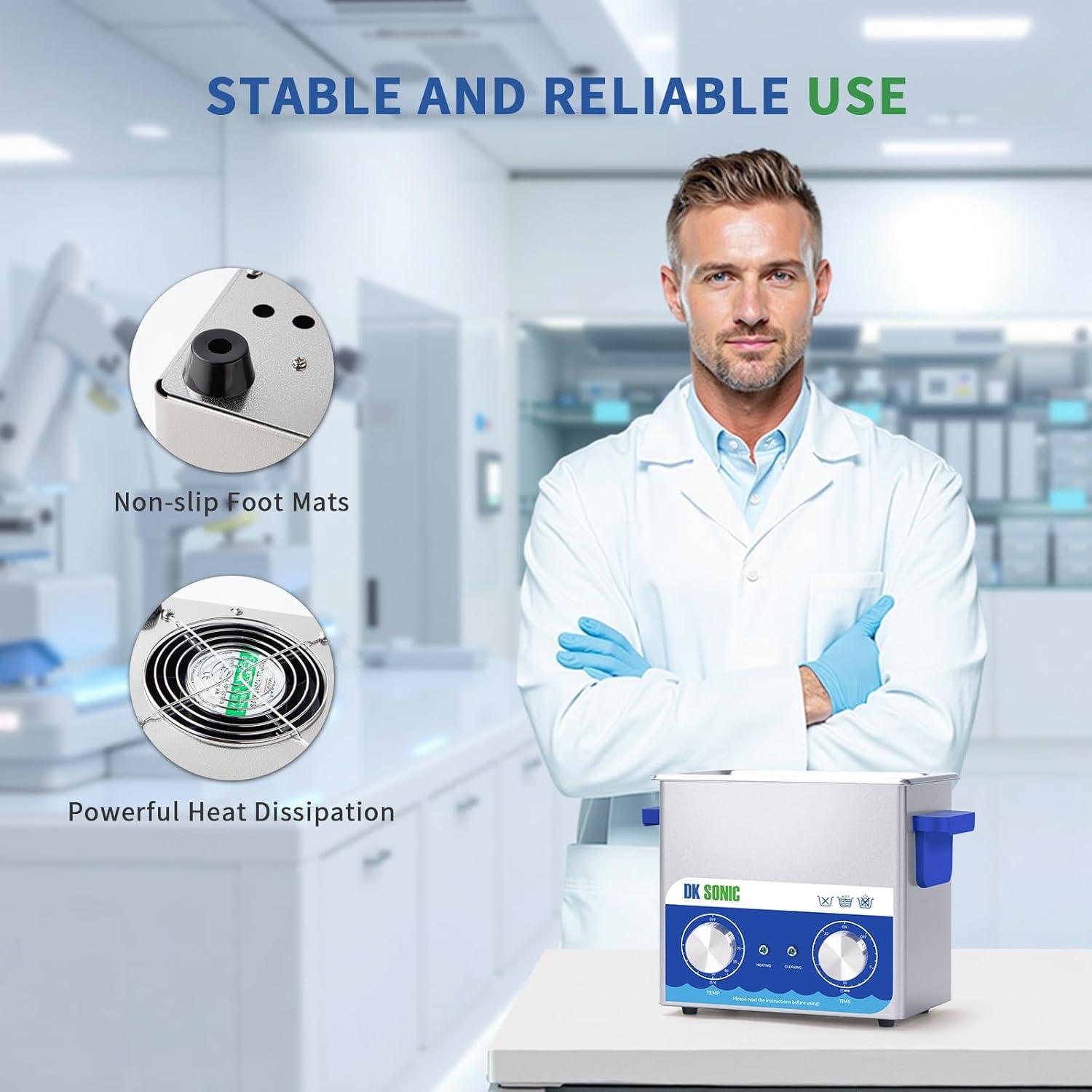 Limpiador Ultrasónico DK SONIC 3L Acero Inoxidable con Calentador