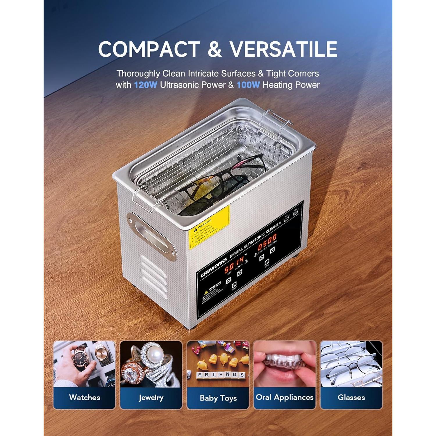 Limpiador Ultrasónico CREWORKS 3L Digital 120W Acero Inoxidable