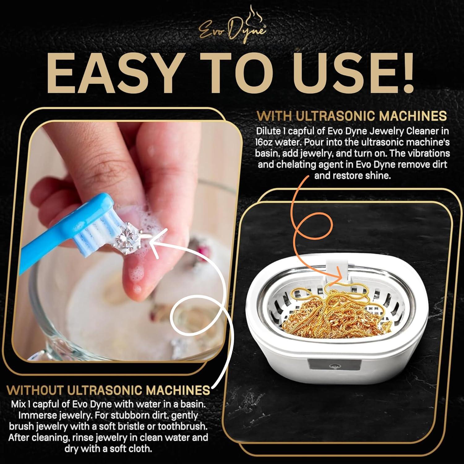 Limpiador Ultrasónico de Joyería Evo Dyne 473ml Concentrado