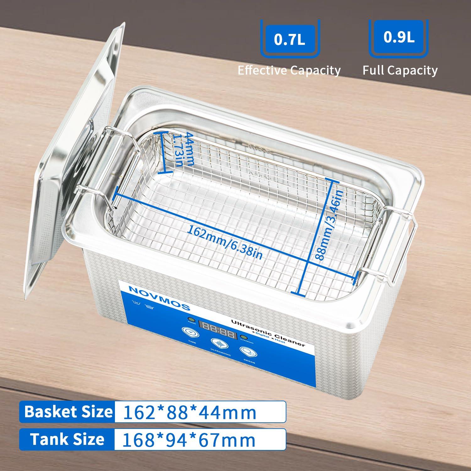 Limpiador Ultrasónico 900ml NOVMOS con Temporizador Digital