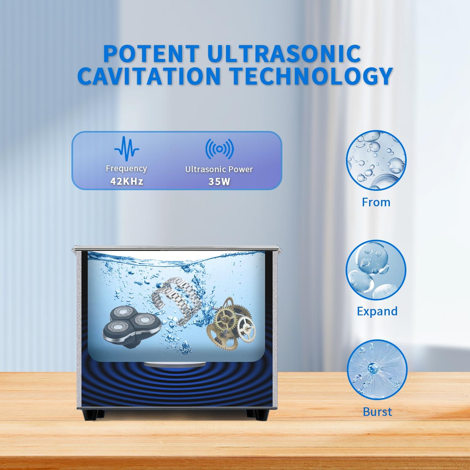 Limpiador Ultrasónico 900ml NOVMOS con Temporizador Digital