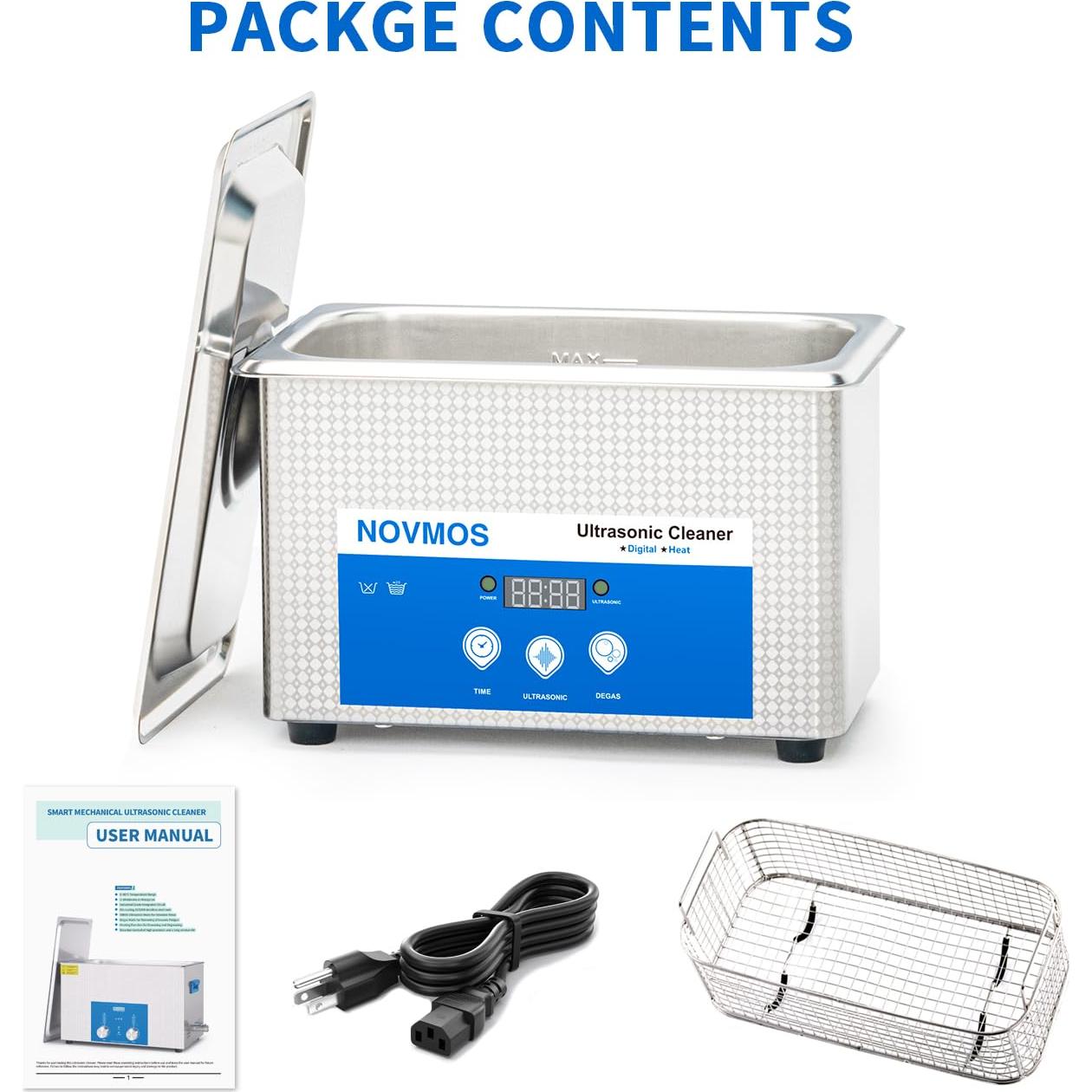 Limpiador Ultrasónico 900ml NOVMOS con Temporizador Digital