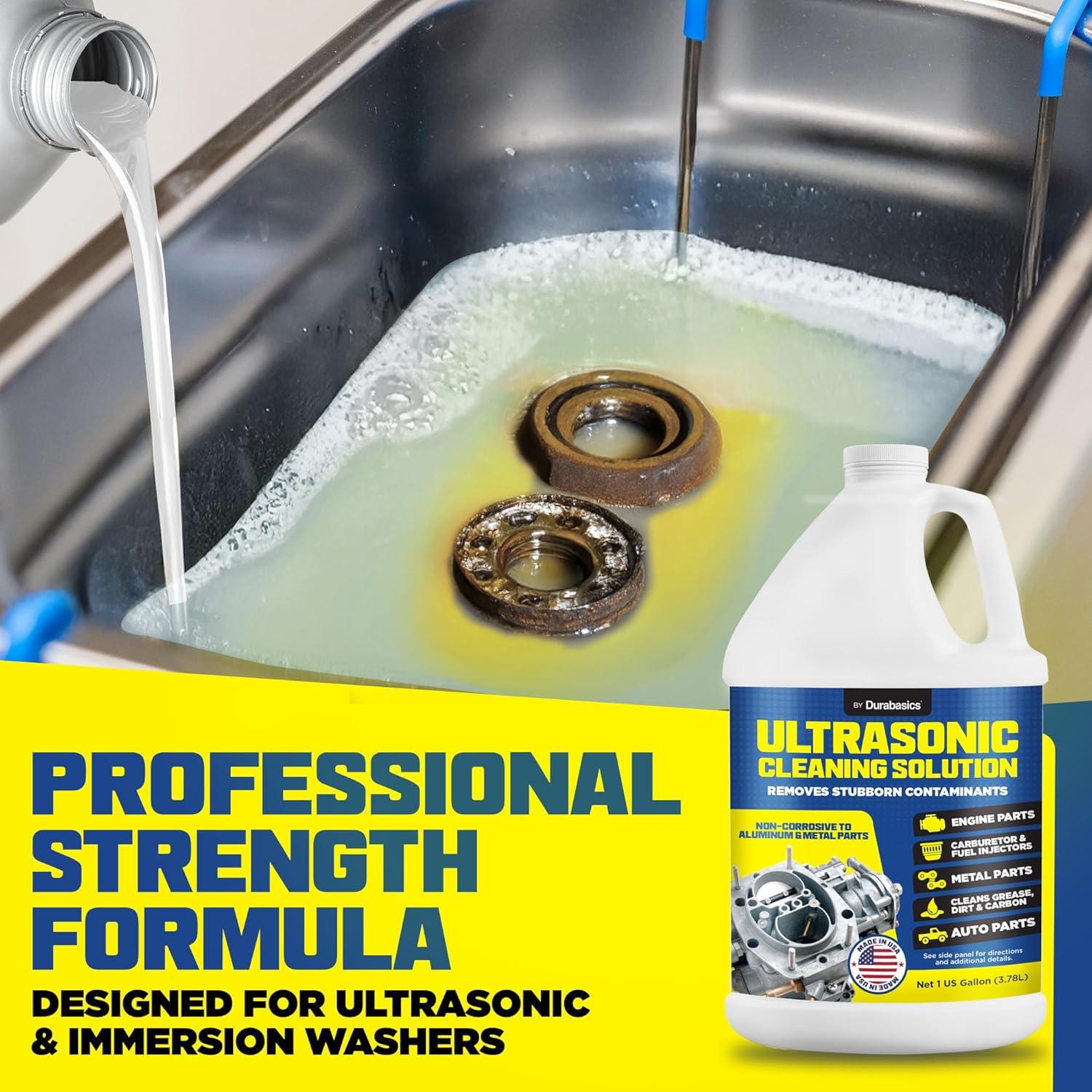 Limpiador Ultrasónico Durabasics 1 Galón - Solución para Carburadores y Piezas de Motor