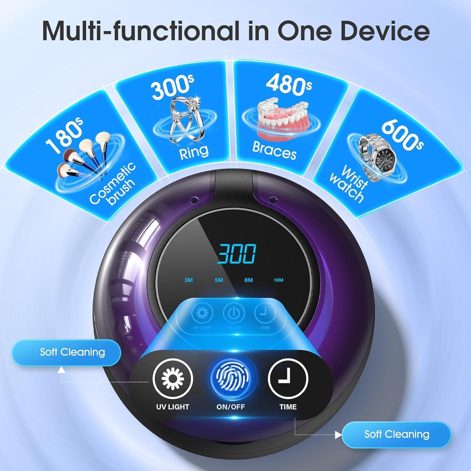 Limpiador Ultrasónico Seepark 250ml - 50kHz, 4 Modos