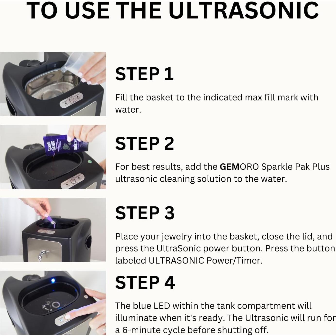 Limpiador Ultrasónico y de Vapor GemOro UltraSpa 2.97 kg